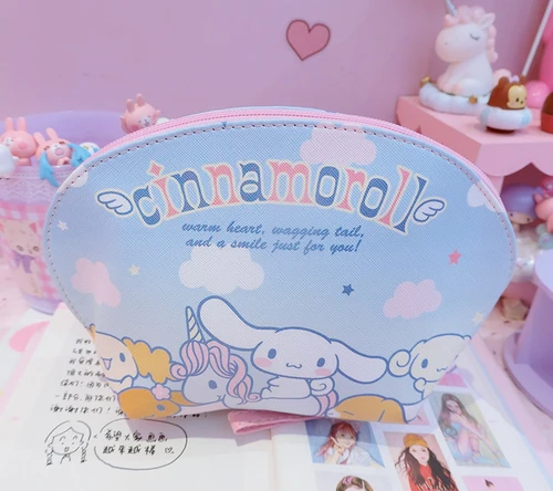 Мультяшная косметичка Sanrio, Hello Kitty My Melody Cinnamoroll Dog Little Twin Star, Милая женская косметичка для хранения, косметичка для девочек, подарок - Цвет: Синий