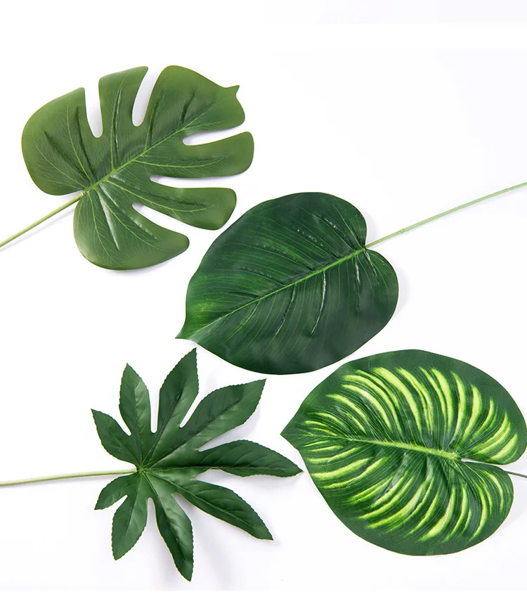 Домашнее искусственное украшение для сада пластиковые листья монстеры листья пальмы фотография DIY Аксессуары Поддельные растения