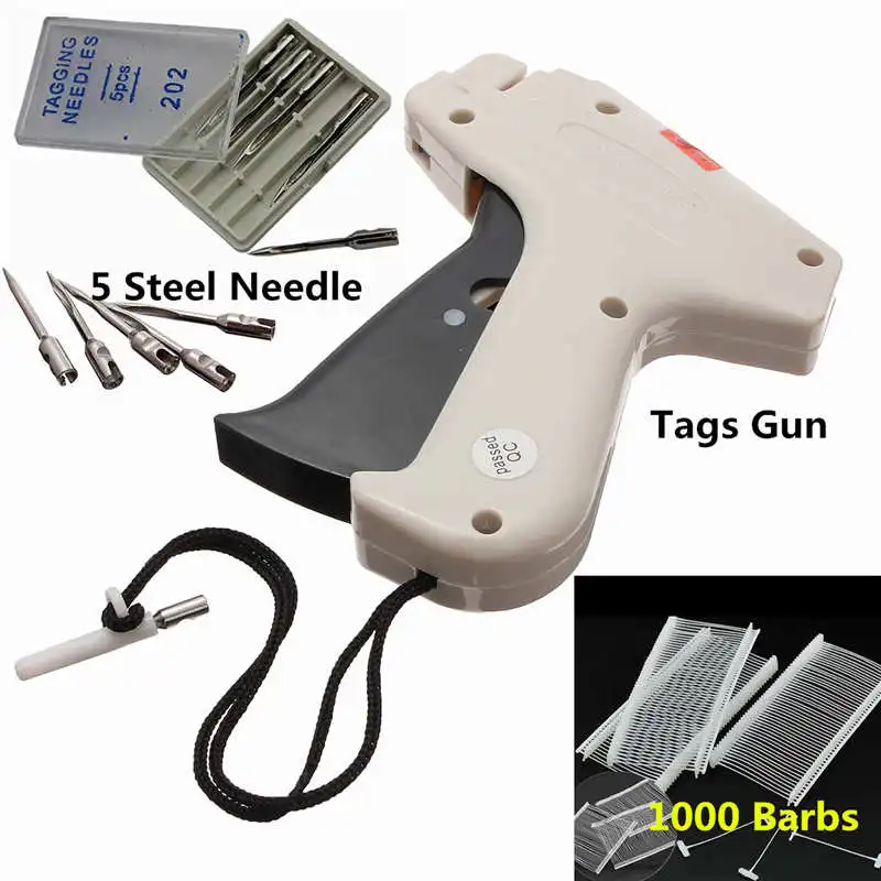 

Kiwarm New Launched 1Set Clothes Garment Price Label Tagging Tag Tools Machine+1000 Barbs+5 Steel Needles Price Label Brand Tool