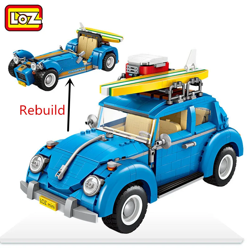Loz-1114-Beetle-Speed-champions-Racing-Car-2-in-1-Block-Set-City-Mini-Model-Building