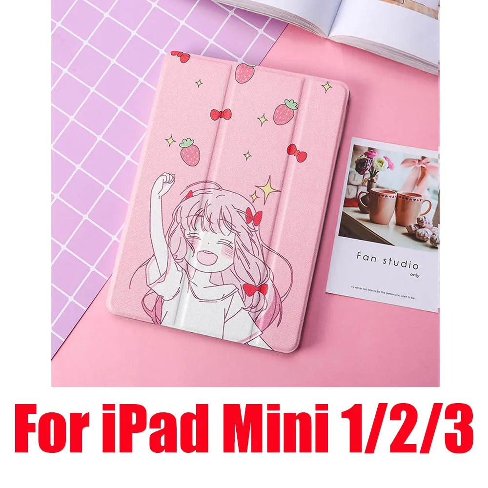 Чехол для iPad 2/3/4 Mini 1 iPad 5 Air iPad iPad 10,5 Pro 9,7 Мягкий противоударный пылезащищенные силиконовые милый пленка с полным покрытием - Цвет: Pink Mini 1 2 3