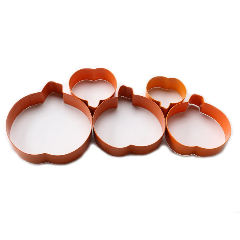

5PCS/Set Pumpkin Cake Biscuit Mold Jack O Lantern Decoration Kitchen Tool Stainless Steel Cookie Cutter Biscuit Baking Home Cute