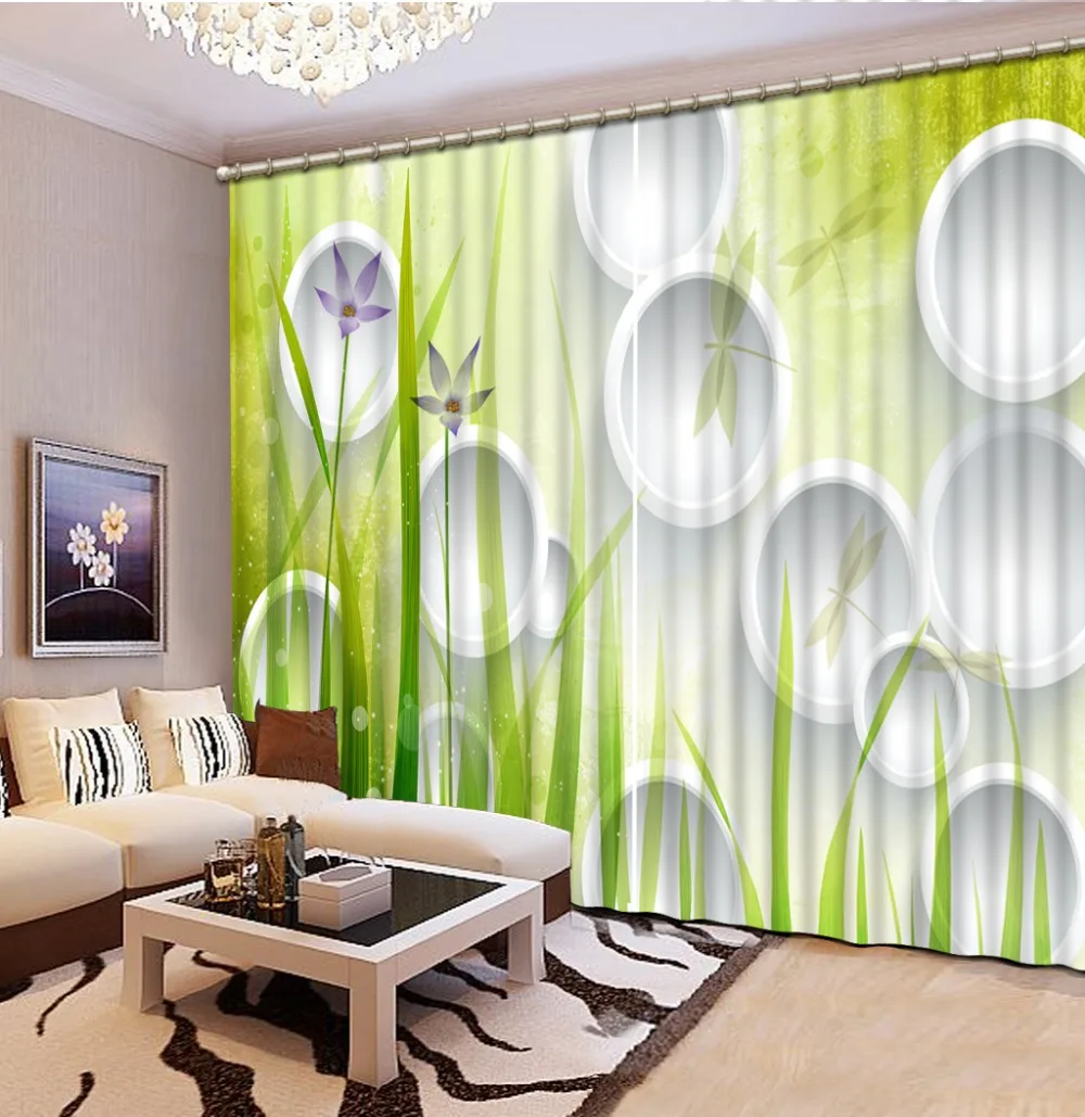 

Stereoscopic Curtains Custom Photo Abstract grass Blackout Modern Livingroom Curtain Home Window