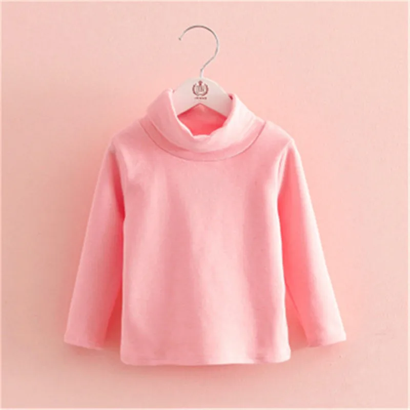 Г. Детские футболки для девочек одежда из хлопка футболки с высоким воротником для подростков, топы для детей, детские свитшоты, топы AA3051 - Цвет: Розовый