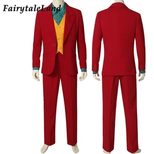 Movie Joker Arthur Fleck Cosplay Costume Fancy Carnival Halloween Costumes Batman Cosplay Joker Costume Red Suit