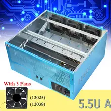 5.5U Mining Rig Frame Case Open-pit Mining Machine Server Chassis For 6-8 GPU Graphics Card Support Dual Power Supply