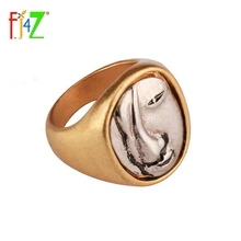 F.J4Z New Design Fashion Simple Party Finger Rings Trendy Vintage Face Top Alloy Rings For Woman Anillos De Mujeres