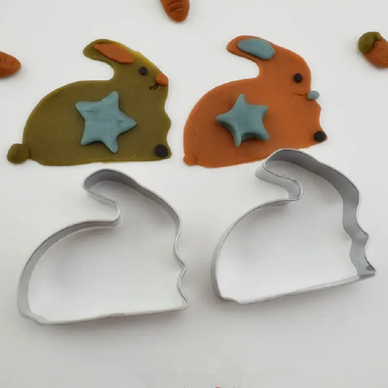 Милая форма кролика алюминиевая Sugarcraft печенье печенья пирожное Кондитерская для