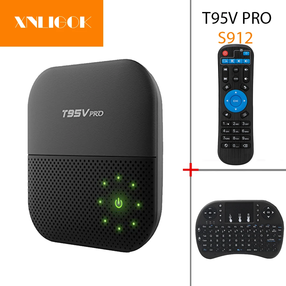 ТВ-приставка T95V PRO Smart TV Box Amlogic S912 восьмиядерная cortexA53 IP 2 ГБ/16 ГБ 3 Гб/32 Android 7 1 BT 4 0 4K
