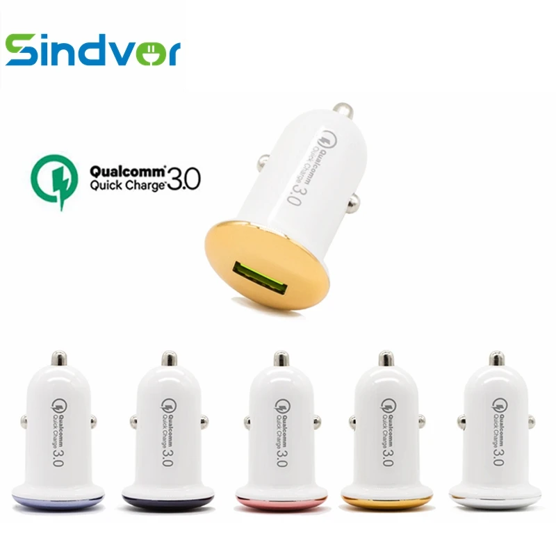Автомобильное зарядное устройство 3A Mini USB Quick Charge 3 0 мобильный телефон