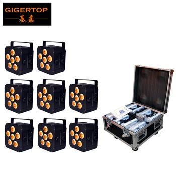 

Charging Flightcase 8in1 Packing 6x18W 6in1 Battery Powered Wireless DMX Flat LED Light Power in/out Connector DMX 6/10 Channels