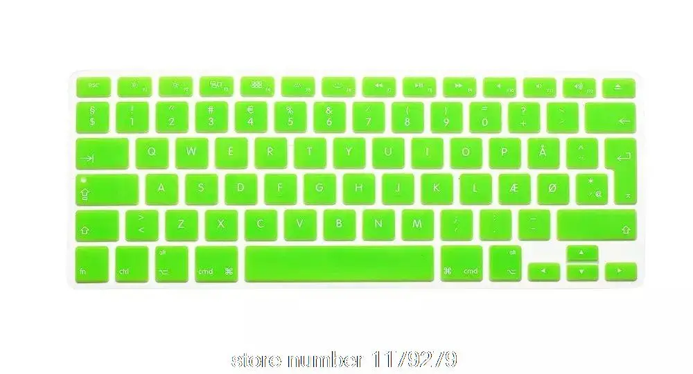 Датский ЕС ЕВРО силиконовый чехол для клавиатуры защитная пленка для кожи протектор для Mac MacBook Pro Air retina 13 15 17 - Цвет: green