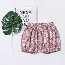 Мода для девочек, штанишки для малышей, платье с цветочным узором, шорты с кружевом детская одежда модный принт