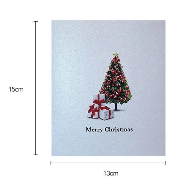  Merry Christmas 3D Popup Fireplace Christmas Cards Christmas Tree Gift Winter Festival Greeting Car - 4000012359399