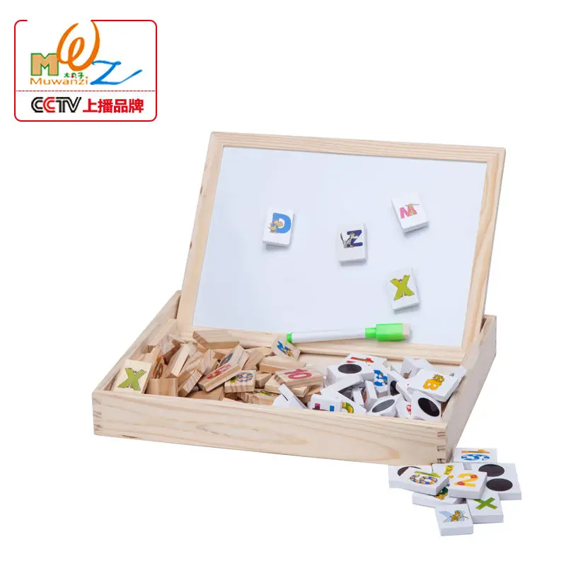 Деревянная многофункциональная обучающая двухсторонняя магнитная доска для рисования деревянная детская обучающая головоломка игрушка