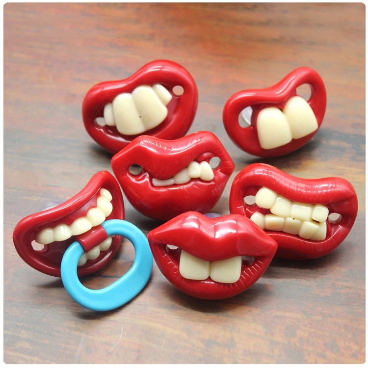 3 WOWFUNNY Infant Baby Silicone Soothie Pacifier Beard Funny Teeth Soothers Pacifiers Boys Girls Dummy Safety Teether Soother