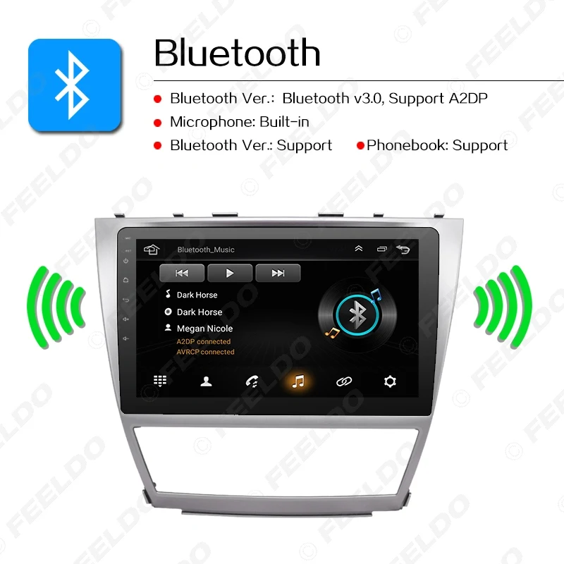 Excellent FEELDO 10.2 inch Bigger HD Screen Android 6.0 Quad Core Car Media Player With GPS Navi Radio For  Toyota Camry XV40/Daihatsu 11