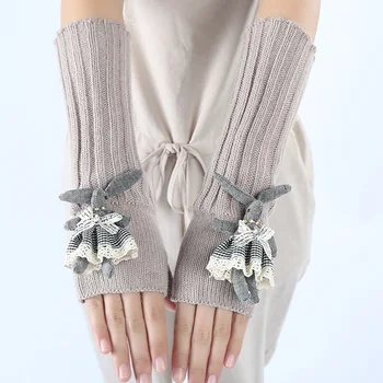 

Rabbit Women's Gloves Wrist Arm Warmer Winter Spring Fingerless Knit Mitten