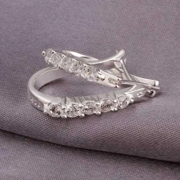 

silver plated Earrings ornaments For women Cute Zircon Earrings Jewellery mens ,Wholesale&Free shipping, SMTE312