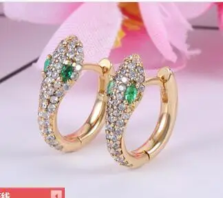 

Sweet and sweet Fashion snake glittering Zircon Earrings sterling-s-jewelry Women's wedding earring