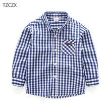 Promotion New Arrival Children shirts Casual Plaid Full sleeved Boys shirts Clothing For 3-10 Year kids wear