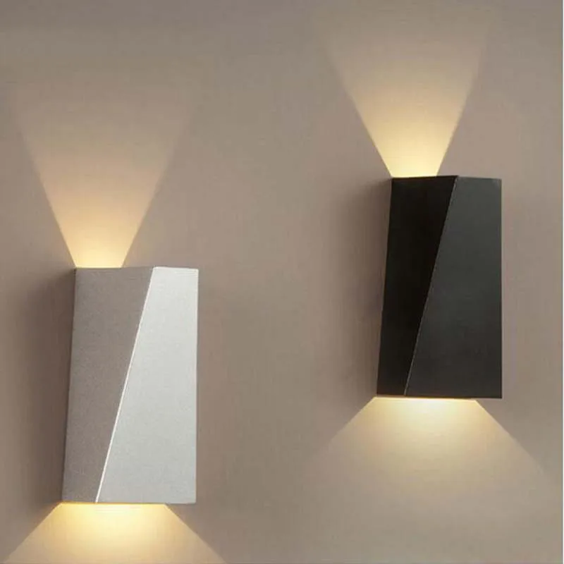 

10W LED Wall Light for Home Dual-Head Geometry Bedside Lamp Bathroom Indoor Lighting Warm White