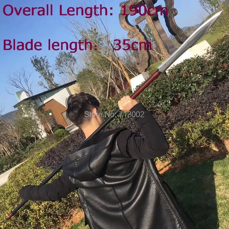 190 см длинный настоящий галберт Лэнс ушу копье меч Дамасская сталь лезвие со стальной оболочкой