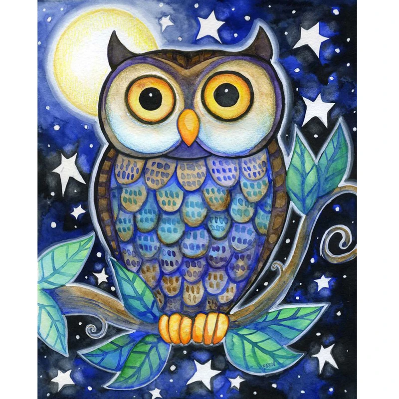 GLymg Needlework Diy Diamond Painting Owl Bird Diamond Embroidery Cross Stitch Cartoon Animal Full Square Mosaic Gift Picture