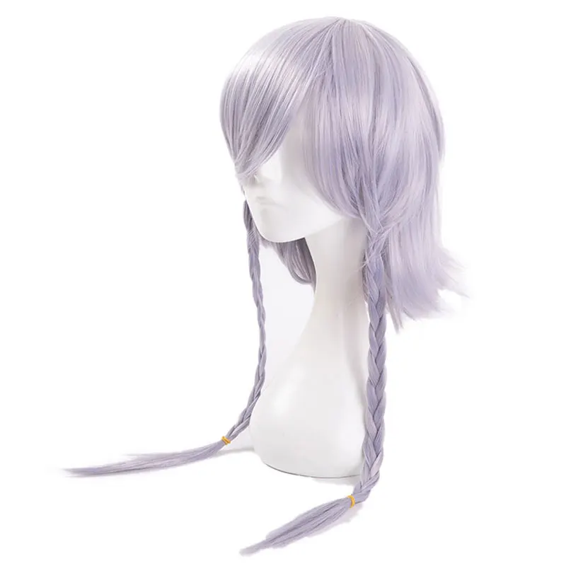 Парик для косплея из Аниме TouHou Project OW Reaper genderbent Izayoi Sakuya серебристо серый плетеный