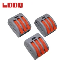 LDDQ 100pcs connector PCT213 Universal Compact Wire Wiring Connector 3 Pin Conductor Terminal Block Cable Connector