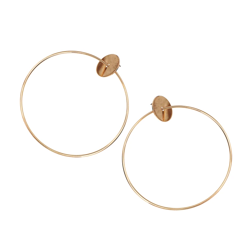 MANILAI 70mm Diameter Alloy Dangle Earrings For Women High Quality Circular Metal Statement Earrings Fashion Wholesale Jewelry