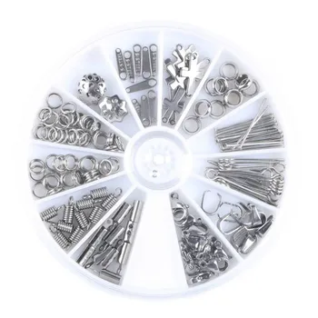 

Stainless steel lobster clasp melon seed clasp flower string clasp nine-character needle opening ring accessory combination