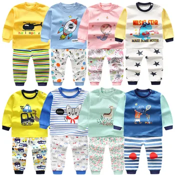 

kids clothes Cartoon baby boys clothes Long sleeve newborn baby girls clothing Autumn Unisex pajamas baby clothes set Top+pant