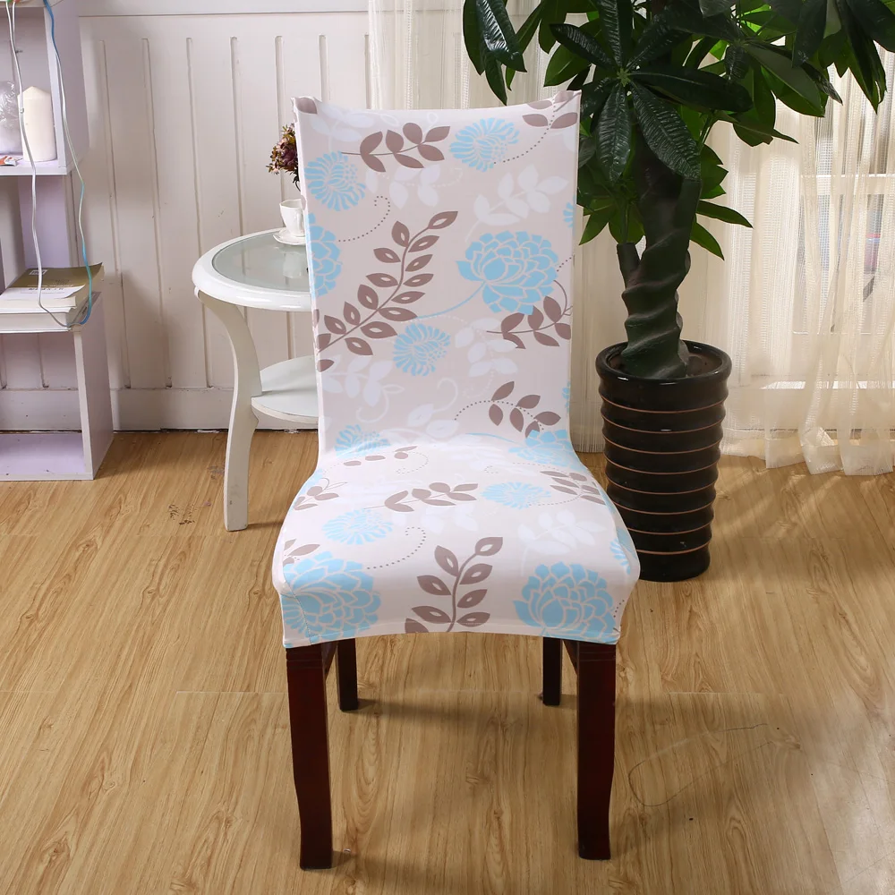 

PAPA&MIMA Tree Flowers pattern stretch elastic chair cover Brown bear Print spandex Dinner Chair Case