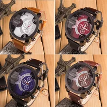 New 2017 Fashion relogio masculino Reloj Watch Men Luxury Analog Sport Steel Case Quartz Leather WristWatch gift clock 1227d40
