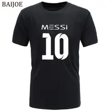 BAIJOE, Мужская футболка, Мужская брендовая футболка Месси 10, футболки с принтом, летние повседневные Высококачественные хипстерские футболки с круглым вырезом для мужчин