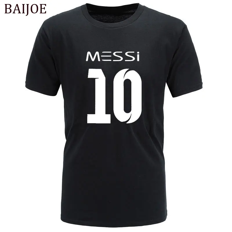 BAIJOE 2018 Мужская футболка брендовая Messi 10 Футболка с принтом s летние повседневные