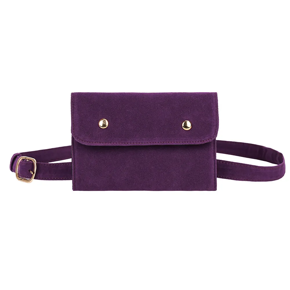 

Fashion Women Pure Color Flock&PU Square Flock Hasp Messenger Chest Bags Single Should Waist Bag Causal For Girl Droship 10Sep21