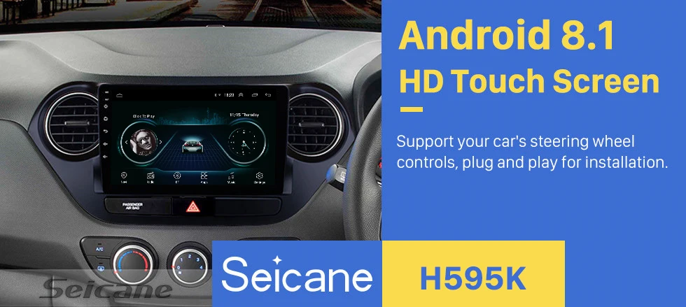 Seicane Автомобильный GPS; Мультимедийный проигрыватель для 2013 HYUNDAI I10 Grand i10 RHD Android 8,1 2Din Wi-Fi bluetooth-гарнитура