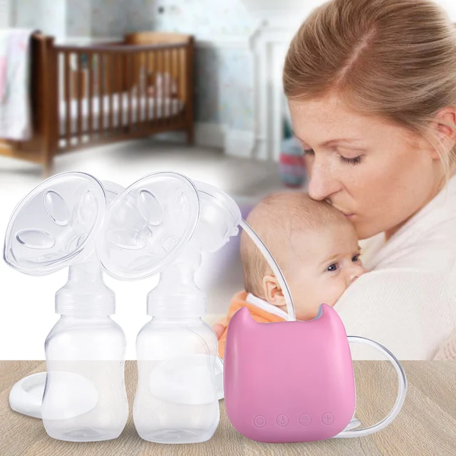 Electric Double-breast Pump Milking Machine Powerful Electric Breast Pump USB BPA Free With Milk Bottle Baby Breast Feeding