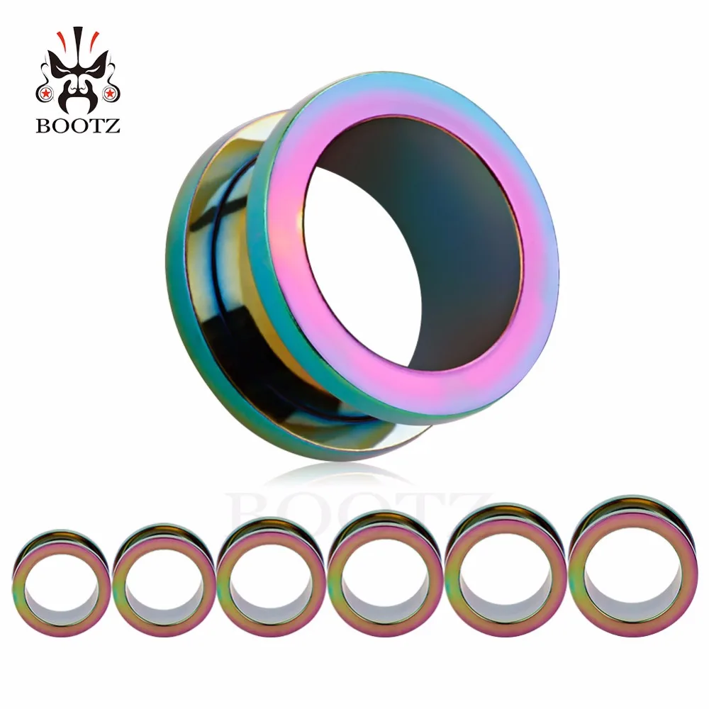 Wholesale Price Simple Ear Piercing Tunnels Stainless Steel Screw Expanders Plugs Gauges Earring Body Jewelry Fashion Gift 48PCS