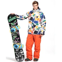 Зимняя куртка мужской лыжный костюм куртки мужские легкие пуховики мужские сноубордические Большие размеры Gsou Снежный принт узор Европейский Американский стиль