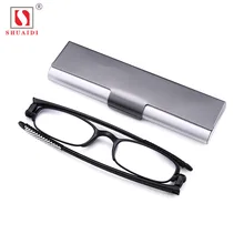 Ультра легкие складные очки для чтения 360 градусов для мужчин и женщин, тонкая рамка, складные пресбиопические очки+ 1,0 до+ 4,0