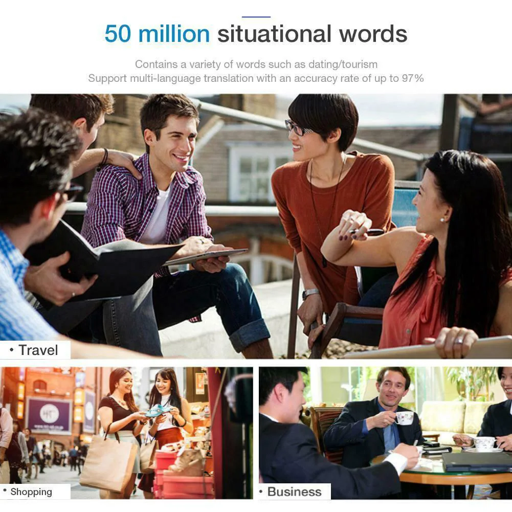 

Intelligent Bluetooth Smart Travel Interpreter Multi-language Translator Accurate Assistant Wireless Voice Synchronous Meeting
