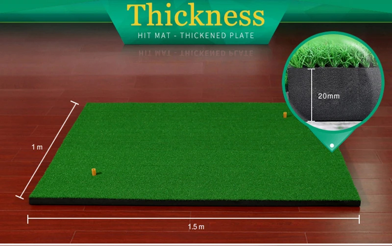 Crestgolf 1.5 M * 1.5 M جولف الحصير ممارسة ضرب حصيرة جولف سوينغ المدرب التدريب العشب حصيرة مع المطاط المحملة حامل