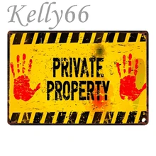 [Kelly66] signo de Metal Vintage de propiedad privada, cartel de pared, decoración de granja, Bar, Mural, pintura, 20*30 CM, tamaño y-1752