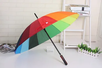 

Drop Shipping Long-handle Semi-automatic Colorful Umbrella