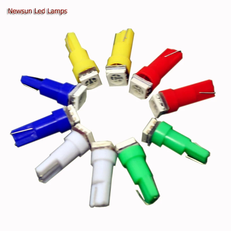 

Big Promotion 10x T5 74 1 SMD 5050 LED Light White Car Auto Light Source Interior Dashboard Bulb Lamps 12V Blue Red Green Yellow