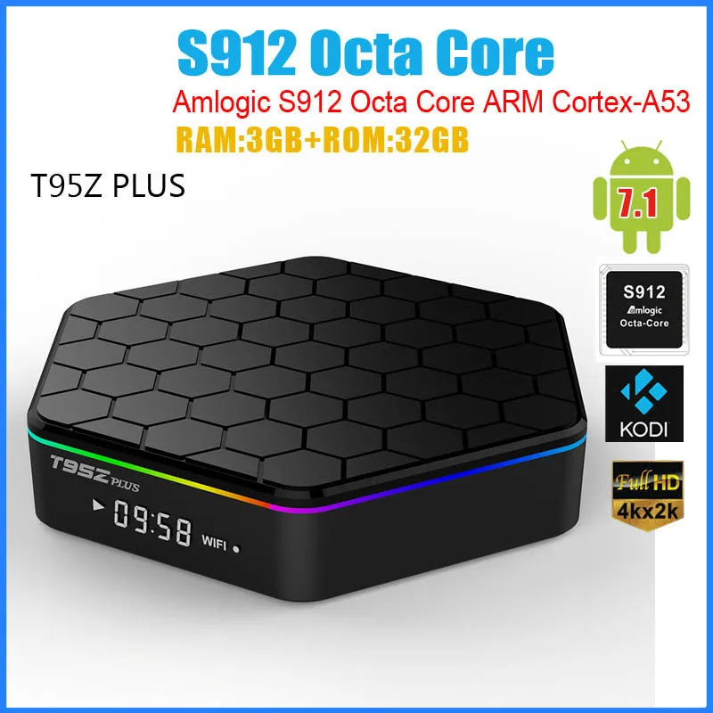 

Android 7.1 OS Smart TV BOX T95 T95Z Plus 2GB 16GB 3GB 32GB Amlogic S912 Octa Core