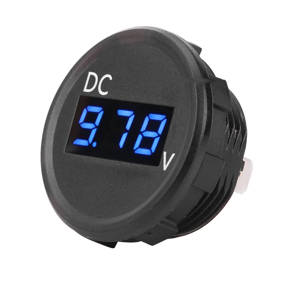 

2.5-30V Blue LED Light Digital Voltmeter Voltage Meter Gauge Waterproof for Car Motorcycle Boat ATV Truck Refit Accessories 12V